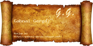Gabnai Gergő névjegykártya